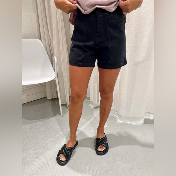 Jungmaven Venice High Rise Hemp Cotton Shorts In Black- Still Full Price - Picture 1 of 11